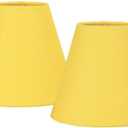 LAMPWELL NICO Yellow Small Lamp Shades Clip on Bulb Set of 2,Mini Linen Barrel Sconce Shades,Clip on Lamp Shade for Table Lamps Chandelier Shades,6"×3"×H5",Fabric Replacement Lamp Shades