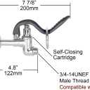 Spray Valve for Use in Commercial Kitchen. Pre Rinse Sprayer Replacement Kit for Pre Rinse Faucet with 1.42 GPM Flow Rate - Black