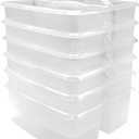 Teacher Created Resources Clear Portable Plastic Storage Caddy 6-Pack for Classrooms, Kids Room, and Office Organization, 3 Compartments