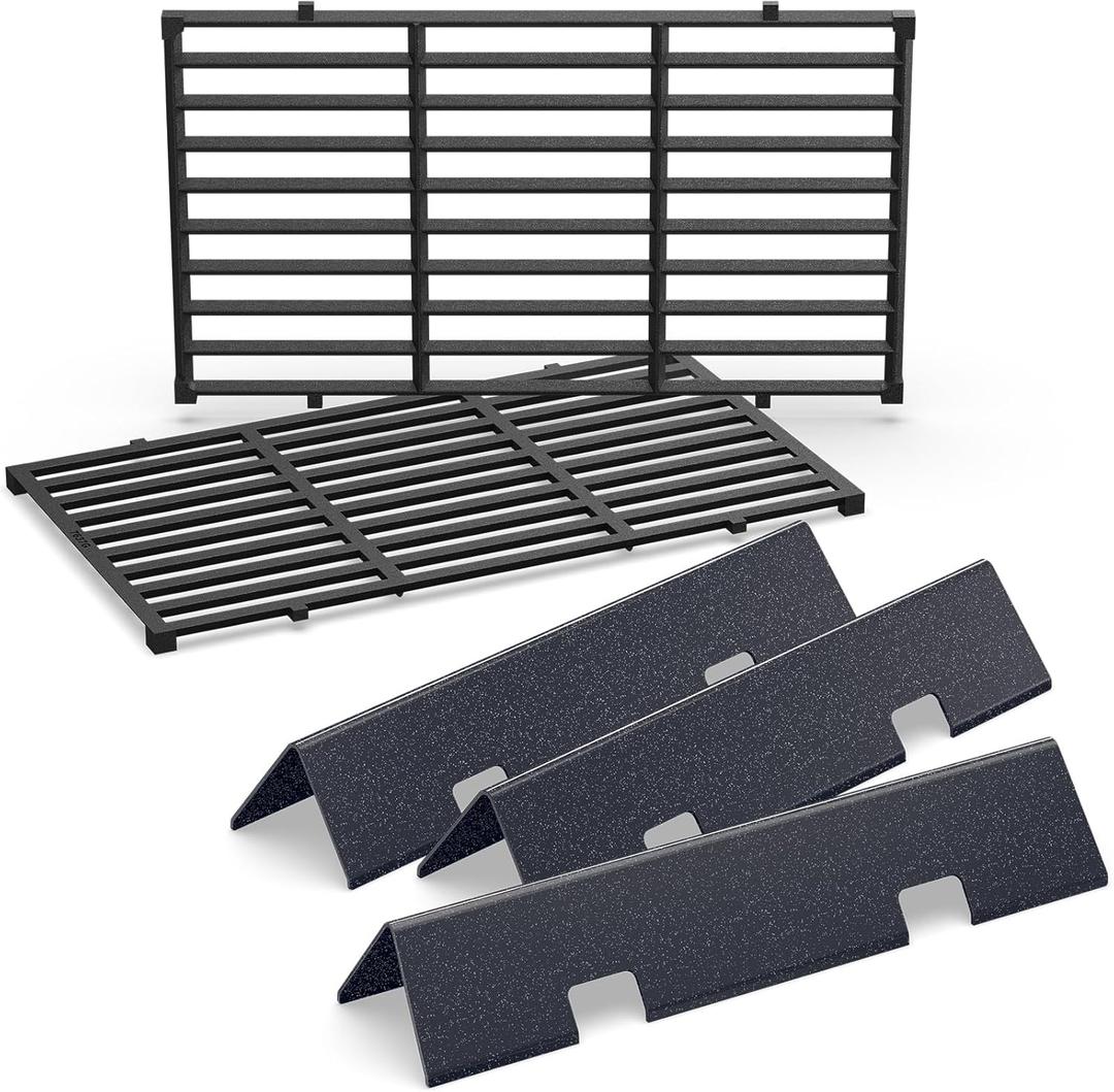 7635 Flavorizer Bars & 7637 Grill Grates for Weber GS4 Spirit II 200 Series, Replacement Parts for Weber Spirit & Spirit II E-210 E-220 S-210 with Front Controls, 15.3" Flavorizer Bars & 17.5" Grates