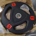 Fitvids Deep Dish 2-Inch Olympic Cast Iron Weight Plate, Black, 1 Plate Included