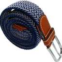 Mens Chevron Woven Belt - Blue/White