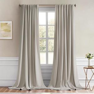 MIULEE Natural Back Tab Blackout Curtains 120 Inch Long 2 Panels Set for Bedroom, Rod Pocket/Pinch Pleated Extra Long Thermal Insulated Living Room Darkening Light Blocking 10FT Drapes