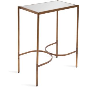 Kate and Laurel Catriona Modern Glam Metal Skinny Side Table, 19 x 11 x 24, Gold, Rectangular Slim Living Room End Table with Unique Geometric Base for Use as Bedroom Accent or Entryway Decor