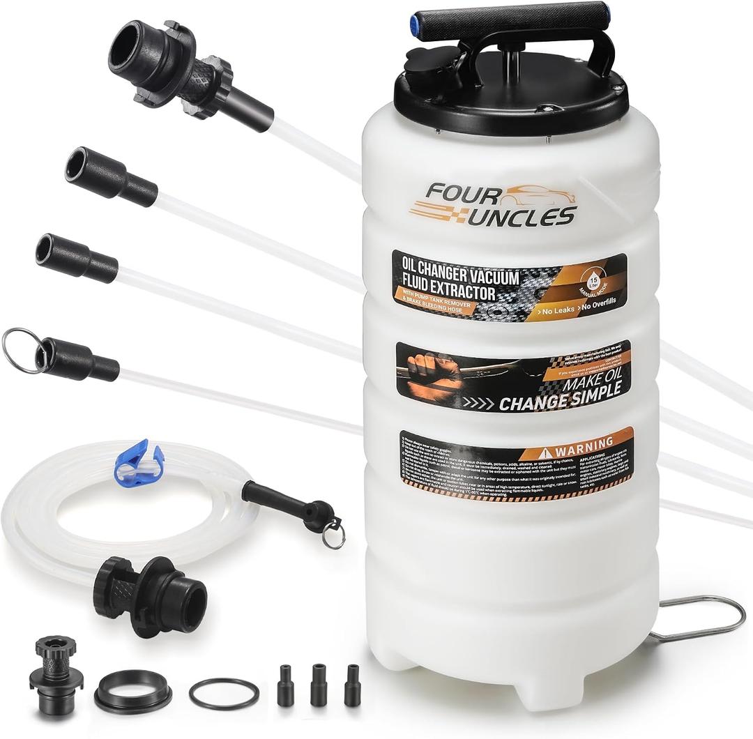 FOUR UNCLES 15L Manual Oil Extractor Pump for Engine Oil Changes