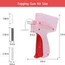 Tagging Gun for Clothing, Tag Gun Kit for Clothes, Quick Clothing Fixer, Mini Quick Sewing Gun with Storage Box, Micro Garment Tag Gun for Clothes with 5 Needles 1200 Pcs Fasteners Pink