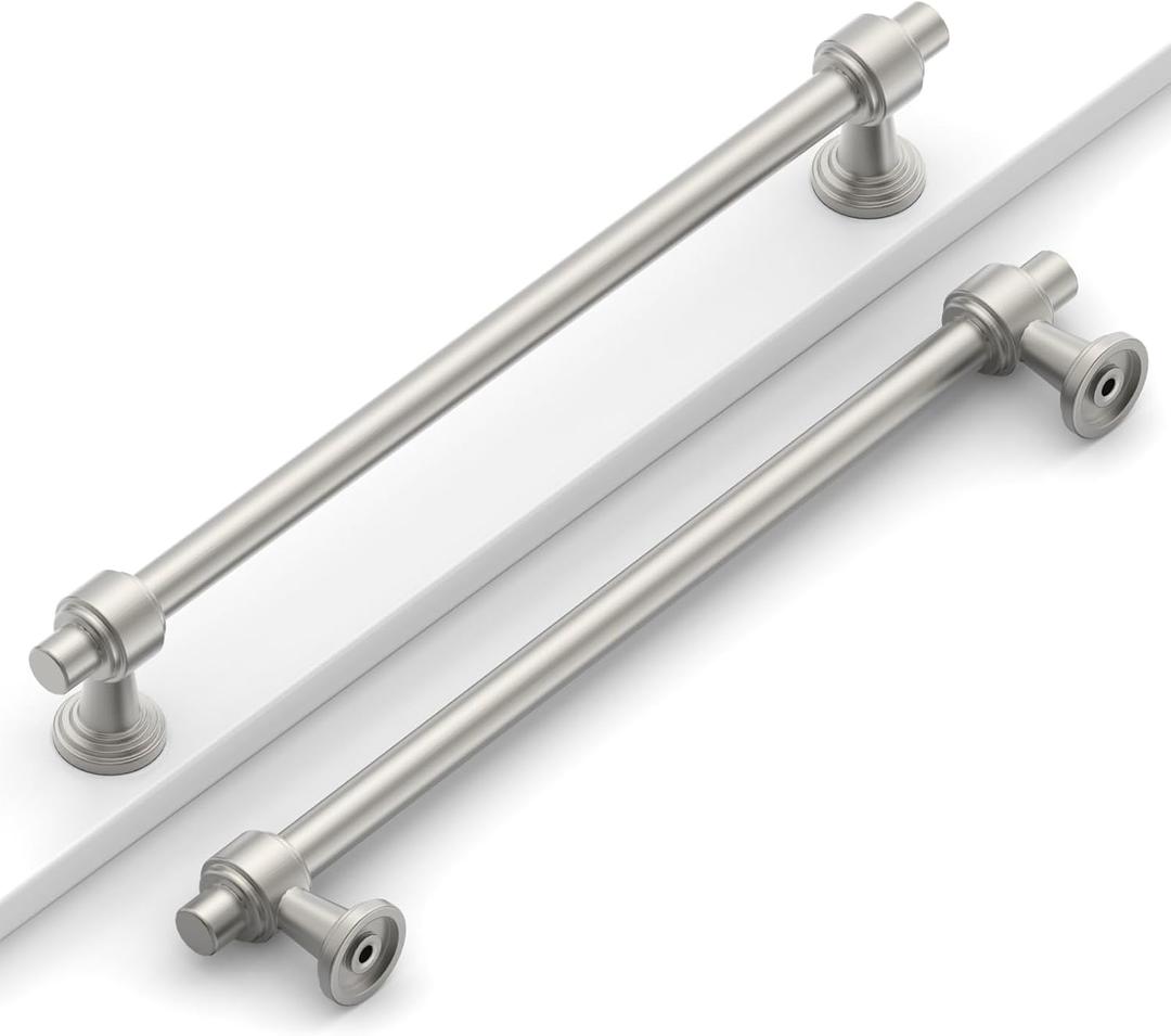 10 Pack 7.5"(192mm) Brushed Satin Nickel Cabinet Pulls Kitchen Cabinet Handles Cabinet Hardware Nickel Drawer Pulls for Cupboard