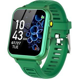 Phyulls Smart Watch for Kids with 39 Puzzle Games, Camera, Video Recorder, Music, Alarm, Calculator, Calendar, Flashlight, Pedometer - Birthday Gift for 3-12 Year Old Boys & Girls (green)