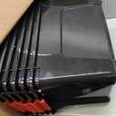 IRIS USA 40 Qt Stackable Plastic Storage Bins with Lids, 6 Pack - BPA-Free, Made in USA - Garage Organizing Solution, Latches, Durable Nestable Containers, Secure Pull Handle - Black