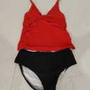 Plus Size Two Piece Swimsuit for Women Blouson Tankini Tummy Control Bathing Suit 2XL