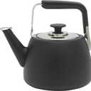Sur La Table Kitchen Essentials Large 2 QT Heavy Gauge Stainless Steel Tea Kettle - Matte Black