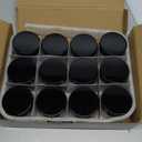 Vivaplex, 12, Clear, 15 ml (1/2 oz), Round Glass Jars, with Inner Liners and black Lids