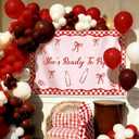 Batiyeer 181 Pcs She's Ready to Pop Baby Shower Decorations She's Ready to Pop Backdrop Red and White Balloons Arch Kit for Baby Shower Birthday Party Supplies