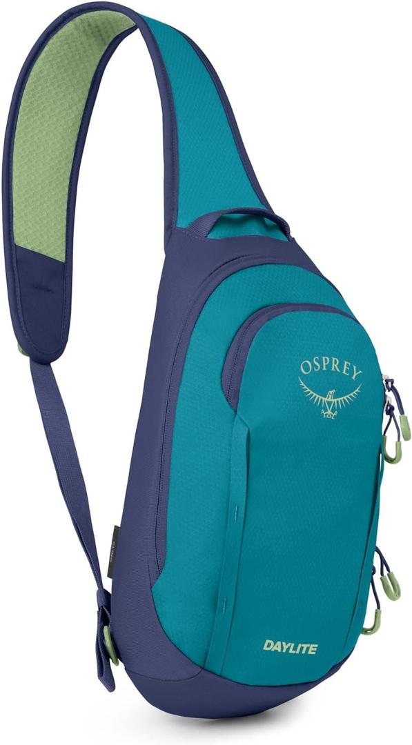 Osprey Daylite Shoulder Sling Bag - Crossbody Backpack for Everyday Carry, Festivals, and Travel (Blue Spikemoss/Alkaline)