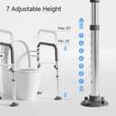 Loyoda Toilet Safety Rails,Height-Adjustable Toilet Frame Width-Adjustable Toilet Handles Foldable Toilet Rail Provides Support for Seniors ， Pregnant ，Disabled （Gray）