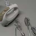 Hand Mixer - 5 Speed Portable Kitchen Mixer Electric Handheld with 5 Stainless Steel Accessories Whisk, Food Beater, Ivory (white)