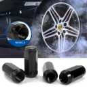 GAsupply Black Lug Nuts 14X1.5, Close End Bulge Acorn Lug Nuts 3/4 inch Hex 1.9inch Tall Conical Seat (24 Pack)