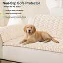Smiry Couch Covers for Dogs Washable, Non Slip Fuzzy Pet Couch Covers for Sofa, Soft Thick Sofa Slipcovers Furniture Protector Pet Friendly (Cream, 27.6" x 70.9")