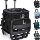 TOURIT Collapsible Cooler with Wheels, Insulated Rolling Cooler with All-Terrain Cart, Waterproof Soft Sided Cooler Bag for Beach, Picnic, Camping, Shopping, Travel (48Can 28L, Black)