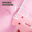 2 x Label Gun with Minor Defects - Temporary Stitch Gun for Clothes - Quick Fixer - Includes 5 Needle, 1000 Black Fasteners & 1000 White Fasteners, PinkRed