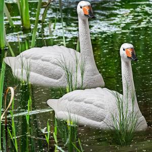 Swan Decoys for Geese | Large Floating Swan Decoy for Pool, Pond & Lake [2 Pack], 31 x 13.8 x 17.2 inches