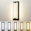 zeyu 19'' Indoor Large Wall Sconce, 30W Dimmable LED Sconce Wall Light for Bedroom, 5 Color Temperatures Adjustable, Black Finish with Clear Glass Shade, ZTH100BM-LED BK