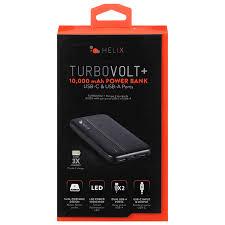 HELIX TurboVolt+ 10,000 mAh Power Bank USB-C & USB-A Ports