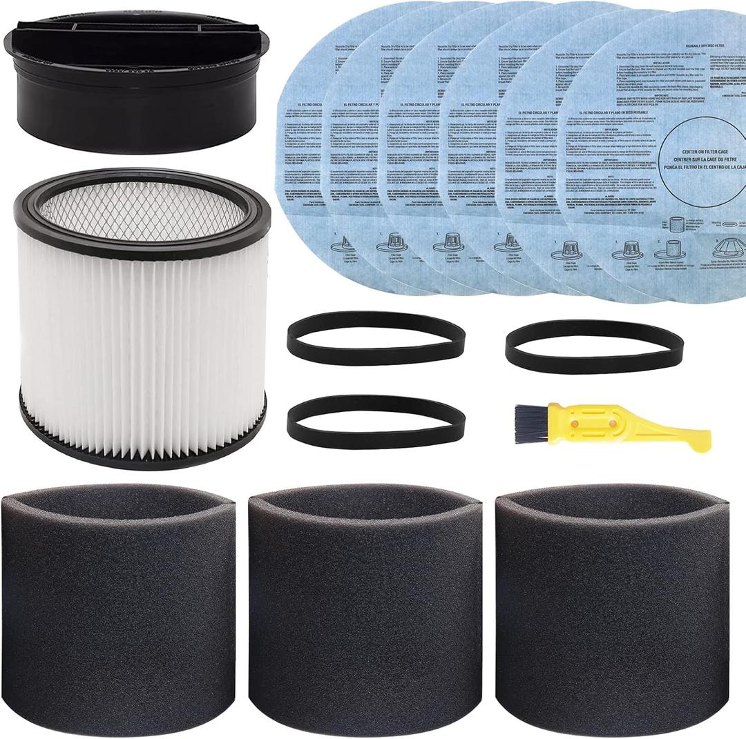 Filter Replacement 90304, 9010700, 90585 Foam Sleeve for Shop Vac Wet Dry Vacuums 5 Gallon Up 90304 90350 90333, Replace Part # 90304 90585