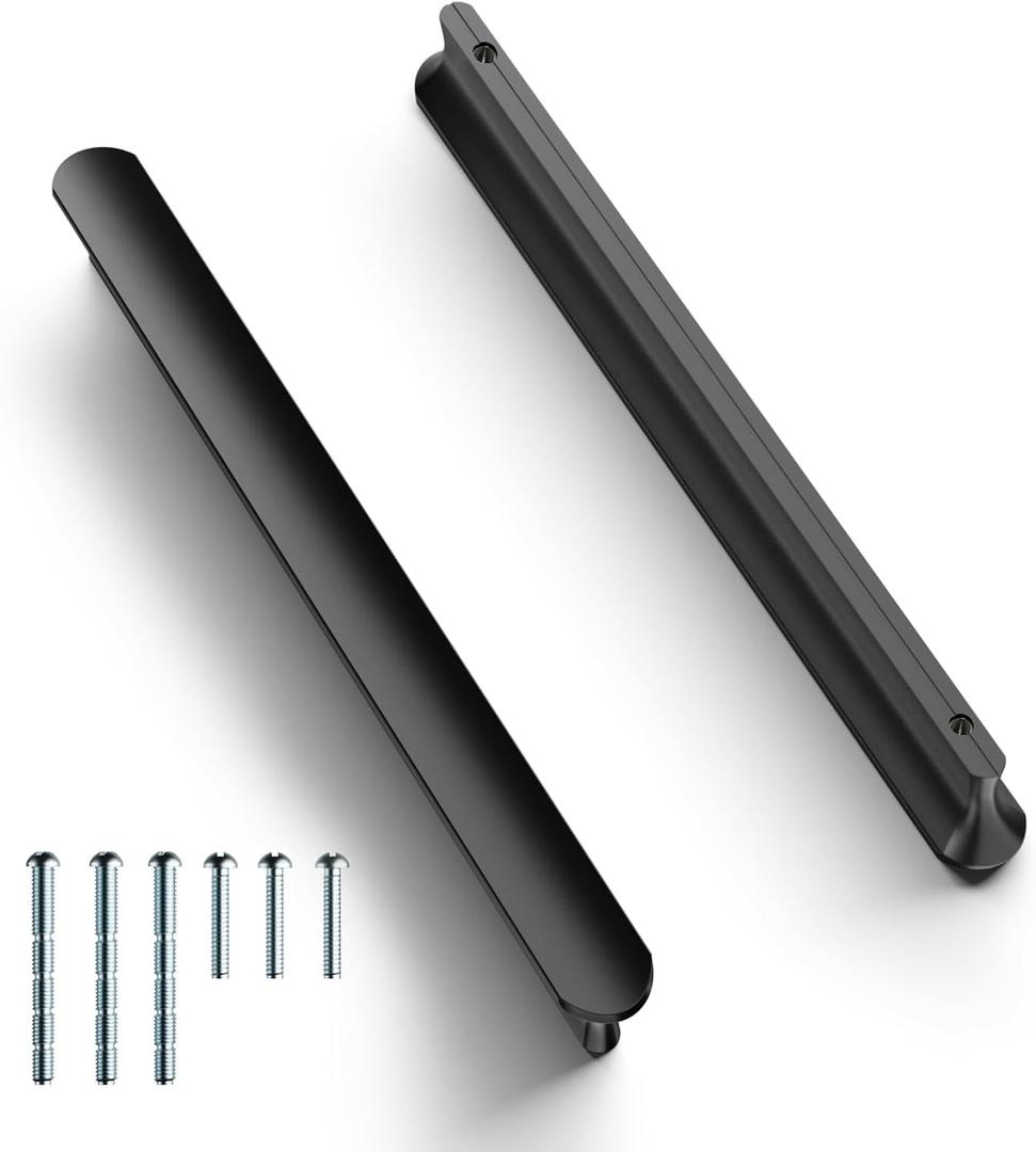 Cobbe Elite 10 Pack Elegant Matte Black Cabinet Pulls, 6-5/16 Inch Hole Center, Handles for Kitchen Bathroom Cabinets & Drawers