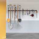 WALMANN All Metal 64 Inch Wall Mount Garden Tool Organizer for Garage, Mop and Broom Holder, Yard Tool Storage Rack for Rake, Shovel, Spade, Mop, Broom(4 Rails, 16 Hooks)