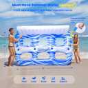 Inflatable Pool Floats Adults, Large Pool Lounger Chair Floaties with Cup Holders Backrest Footrest, Tanning Water Float for Swimming Pool Lake River Sea, Pool Raft Carry 300lb Adults