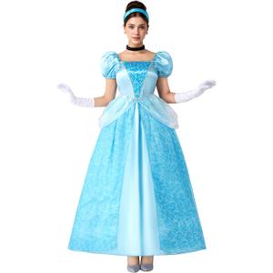 Spooktacular Creations Adult Princess Costume, Halloween Costume Woman Role Play, Blue Princess Dress (Medium)
