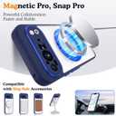 Compatible with Google Pixel 9 Pro XL Case with 360 Magnetic Ring Stand [Compatible with Mag-Safe ] Shockproof Translucent Phone Case for Google Pixel 9 Pro XL 6.8 inches,Blue