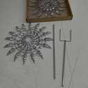 Wind Spinners for Yard and GardenWindmills for The Yard Garden,Pinwheels for Yard and Garden,Garden Decor for Outside,Metal Yard Art (2 PCS -Silver) (2pc)