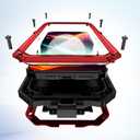 Lunivop for iPhone 15 Pro Case Heavy Duty with Built in Screen Protector Lens Protection Rugged Stand 360 Full Body Military Grade Metal Bumper Phone Cases Men Armor 15 Pro 6.1 2023 (Red)