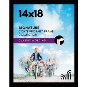Americanflat 14x18 Picture Frame with Polished Plexiglass - Signature Collection - Gallery-Style Frames Made of Engineered Wood - Photo Frame for Wall Display - Black
