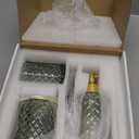 Bathroom Accessories Set, 4Pcs Sage Green Glass Bathroom Accessory Set Complete w/Lotion Soap Dispenser, Toothbrush Holder, Qtip Holder, Soap Dish, Gold Bathroom Decor Sets, Gift for Home Apartment