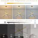 Big Gold Chandelier for Foyer Living Room 48 Inches High Ceiling Chandeliers Modern Remote Control Sputnik Chandelier for Large Living Room Dining Room Foyer