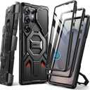 TONGATE for Samsung Galaxy S25 Ultra Case with Magnetic Stand, Compatible with Magsafe, [Military Drop Protection][2 Front Frames & Camera Cover] S25 Ultra Case with Screen Protector & Belt Clip,Black