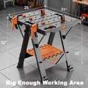 2-in-1 Folding Work Bench & Sawhorse, Easy Setup Portable Work Table, 31" W x 25" D x 32" H, Laser-Engraved Scale,Lightweight Worktable with Large Load Capacity, 2 Clamps & 6 Bench Dogs