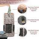 VOOWO College Laundry Bag, Large Laundry Backpack, College Dorm Room Essentials For Guys Girls, Dorm Laundry Bag Backpack With Shoulder Straps, Dirty Clothes Travel Laundry Bag (White Print)