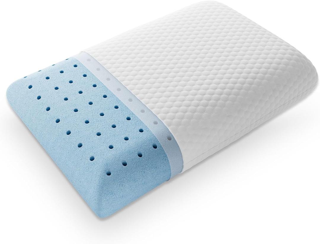 Sweetcrispy Memory Foam Pillow, Standard Size Pillows for Sleeping, Bed Pillow Soft and Comfortable, Cooling Hotel Pillow for Side Sleeper, Removable, Machine Washable Cover, 1 Pack, 24" x 16"