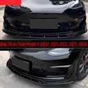 Front Bumper Lip Splitter Spoiler Compatible with Tesla Model Y 2020 2021 2022 2023 2024 Gloss Black 4-Pieces Sporty Style Accessories Air Chin Body Kit