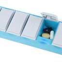 Pill Dispenser with Alarm Medication Alert Smart Pill Organizer with Alarm 7-Day Weekly Case with Auto-Learning Habit Sensor, LCD Status Icons, Rechargeable, Portable (Blue)