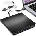 External DVD Drive, Portable USB 3.0 CD +/-RW Drive DVD Player for ROM Rewriter Burner for Laptop Desktop, Compatible with Windows 7/8/10/11 Mac MacBook Pro/Air (DVD Burner)