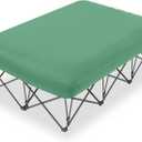 KAMPKEEPER Camping Cot,Camping Cots for Adults,Folding Camping Cot with Inflatable Air Mattress and Carry Bag,for Outdoor Travel Camp Beach Vacation (not Included The Airpump) (Queen, Green)