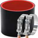 Straight ID 4" Silicone Hose Coupler, Reinforced 4-layer Wall 5MM with 2PCS T-bolt Clamps for Cold Air Intake, Turbo, Intercooler
