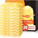 30 Count Heavy Duty Duster Refills for Swiffer, Multisurface 360 Larger Size Dusters with 4X Microfibers, Unscented Disposable Dusters for Cleaning Home, Blinds, Fans, Corners (Only Duster)