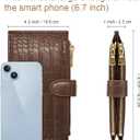 Women Wallet Large Capacity Wallets Crocodile RFID Blocking Multi Card Organizer Womens Billfold Long Purse Credit Cards Holder with Double Zipper,Coffee