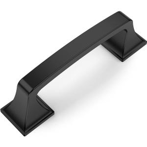 Amerdeco 10 Pack Matte Black 3 Inch(76mm) Hole Centers Kitchen Cabinet Pulls Cabinet Hardware Kitchen Handles for Cabinets Cupboard Handles Drawer Pulls AM0002